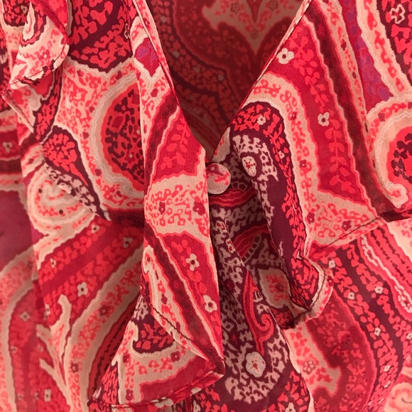 NWT Victoria’s Secret Red Paisley Sheer Blouse! - Picture 4 of 7